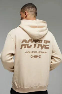 Discount boohooMAN Man Active Oversized Hoodie sand