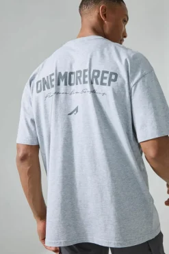 Flash Sale boohooMAN Man Active Oversized One More Rep T-shirt grey marl