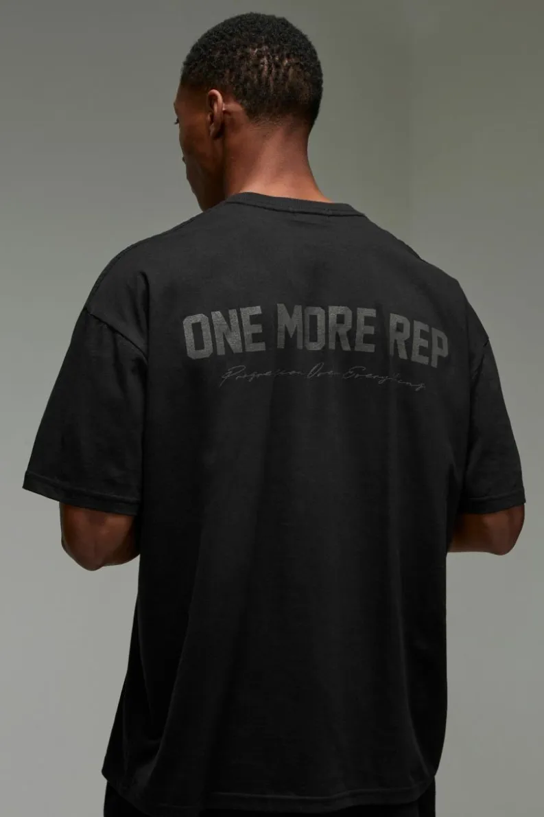 Outlet boohooMAN Man Active Oversized One More Rep T-shirt black