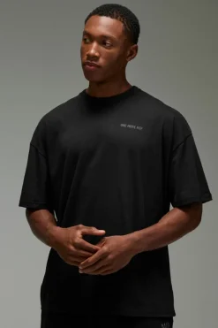Outlet boohooMAN Man Active Oversized One More Rep T-shirt black