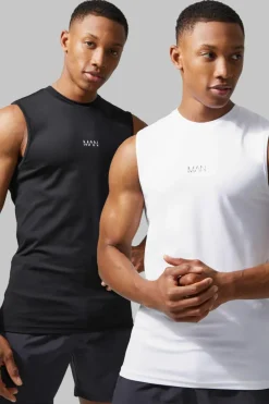 Flash Sale boohooMAN Man Active 2 Pack Compression Tank multi