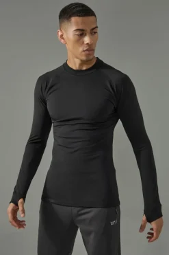 Sale boohooMAN Man Active 2 Pack Long Sleeved High Neck Base Layer black