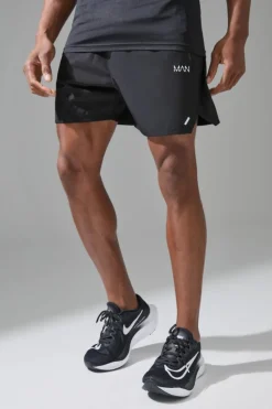 Cheap boohooMAN Man Active Perforated Stretch Woven Regular Fit 5inch Short black