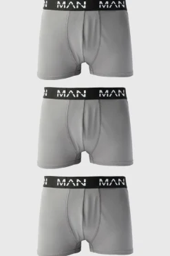 New boohooMAN Man Active Performance Boxer 3 pack charcoal
