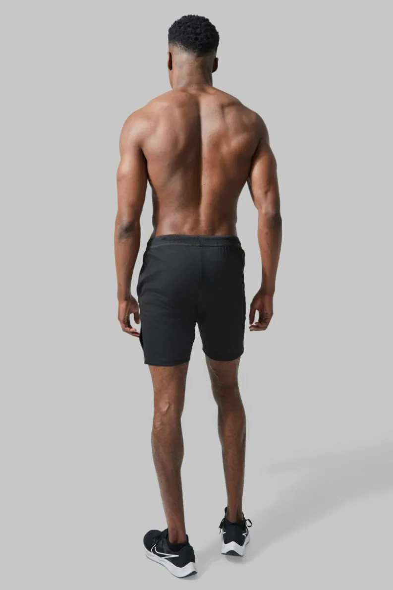 Best Sale boohooMAN Man Active Performance Regular Fit 7inch Split Hem Shorts black
