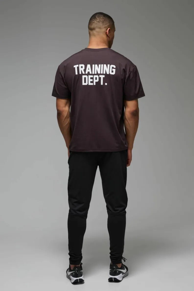 Discount boohooMAN Man Active Performance Training Dept. Oversized T-shirt dark brown