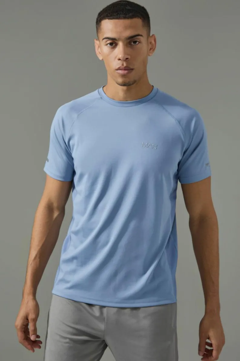 Discount boohooMAN Man Active Performance T Shirt & Short Set steel