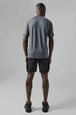 Fashion boohooMAN Man Active Raglan Reg Fit T-shirt charcoal