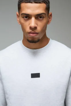 Best Sale boohooMAN Man Active Regular Fit Badge Sweatshirt grey marl