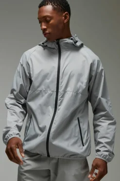 Store boohooMAN Man Active Ripstop Shower Resist Windbreaker light grey