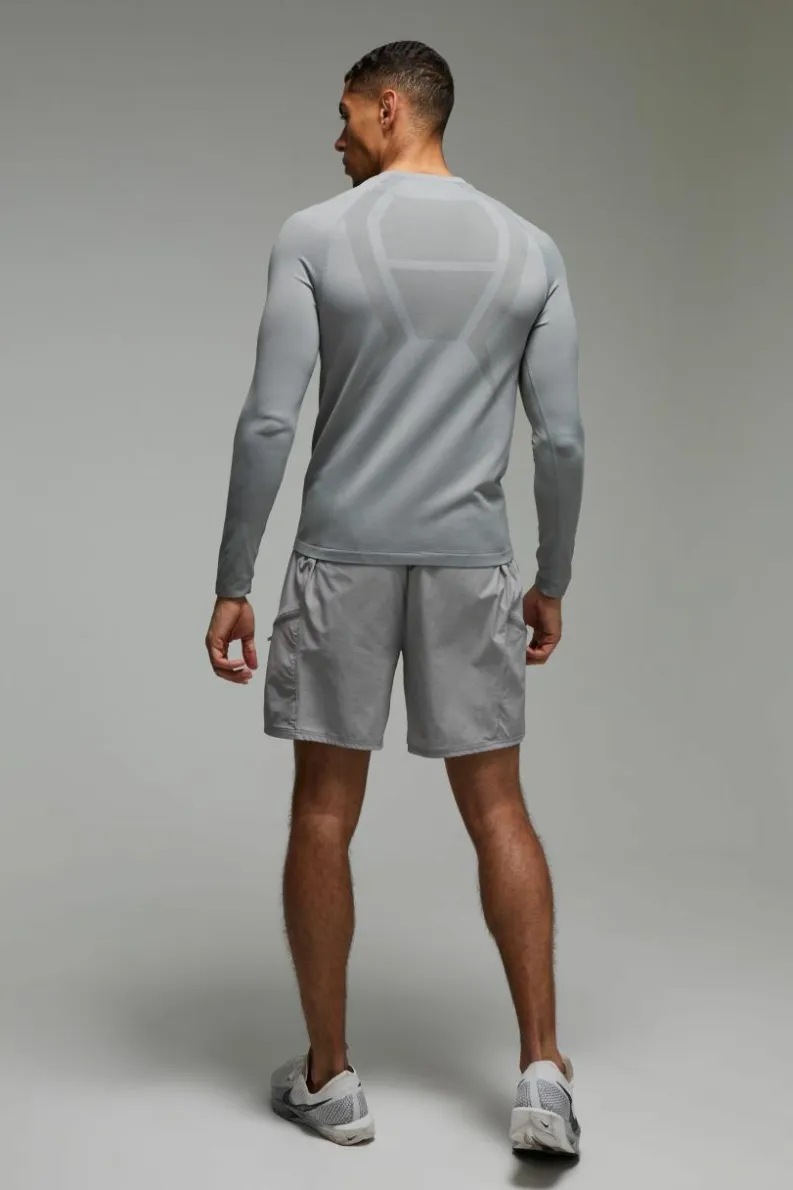 New boohooMAN Man Active Seamless Base Layer Top light grey