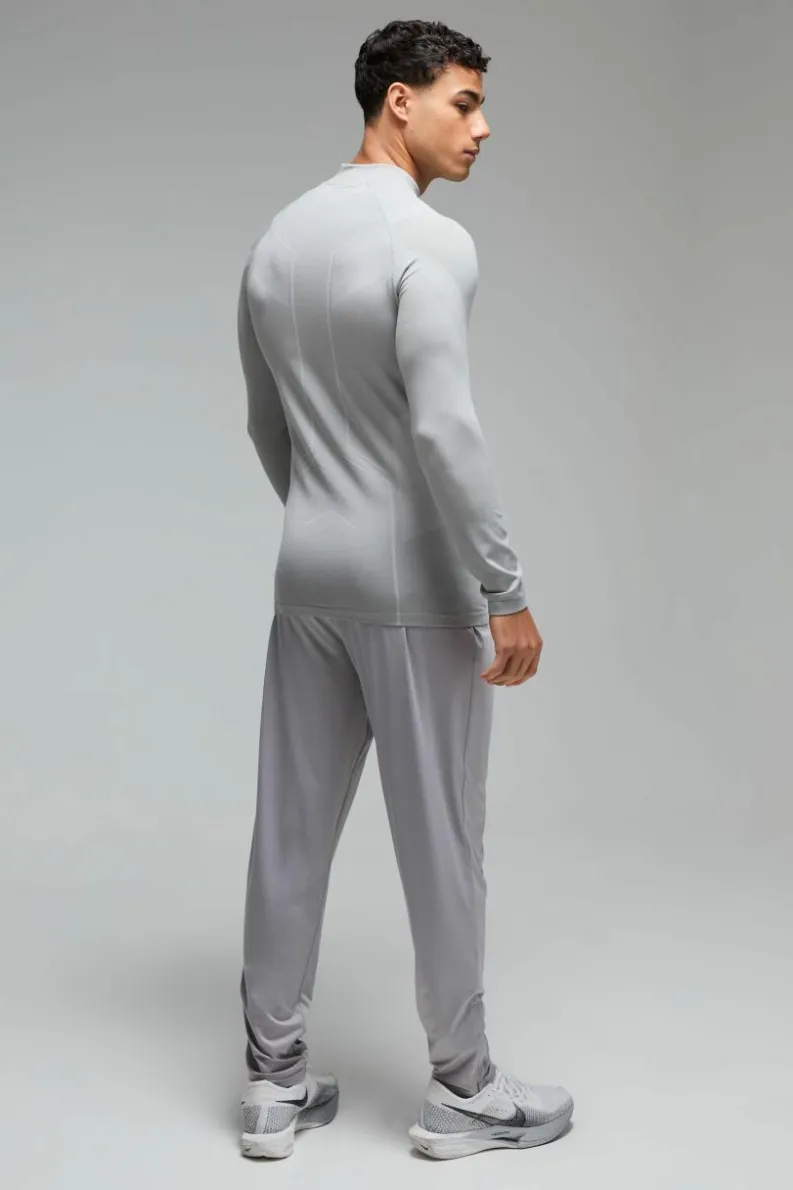 Cheap boohooMAN Man Active Seamless Muscle Fit 1/4 Zip Top grey