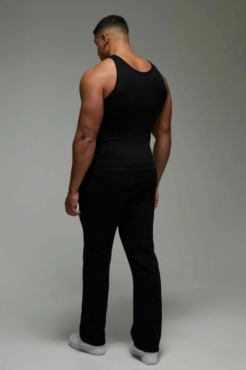 New boohooMAN Man Active Seamless Rib Muscle Fit Vest black