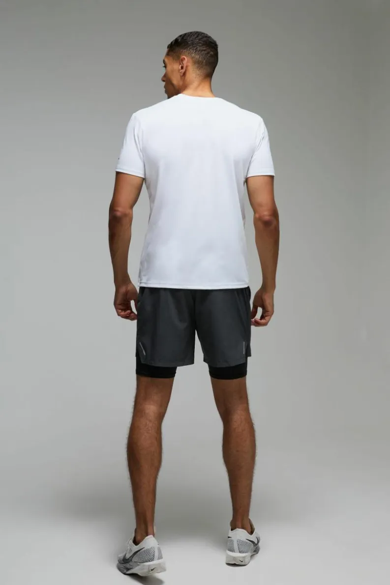 Best Sale boohooMAN Man Active Stretch 2 in 1 5inch Grid Short charcoal
