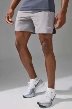 Sale boohooMAN Man Active Stretch Ripstop Regular Fit 5inch Short light grey