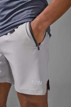 Sale boohooMAN Man Active Stretch Ripstop Regular Fit 5inch Short light grey