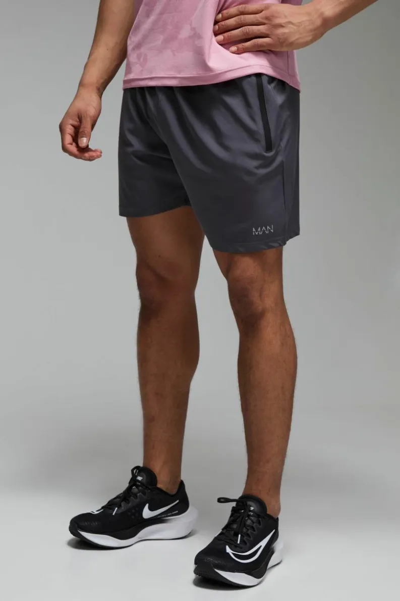 Fashion boohooMAN Man Active Stretch Woven 5inch Short charcoal