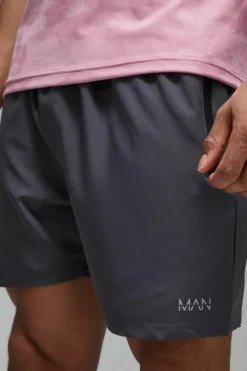Fashion boohooMAN Man Active Stretch Woven 5inch Short charcoal