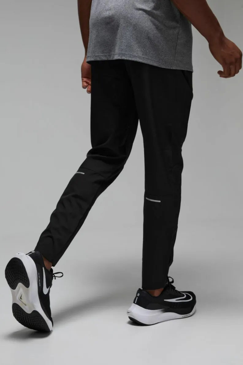 Discount boohooMAN Man Active Stretch Woven Reflective Tapered Jogger black
