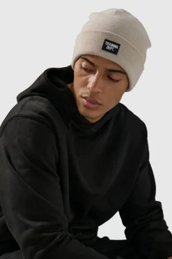 Cheap boohooMAN Man Active Training Dept Beanie taupe