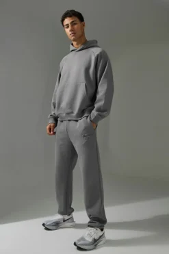 Best boohooMAN Man Active Training Dept Boxy Embossed Tracksuit charcoal