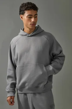 Best boohooMAN Man Active Training Dept Boxy Embossed Tracksuit charcoal