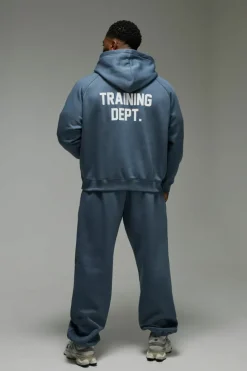 Best boohooMAN Man Active Training Dept Boxy Brushed Hoodie blue
