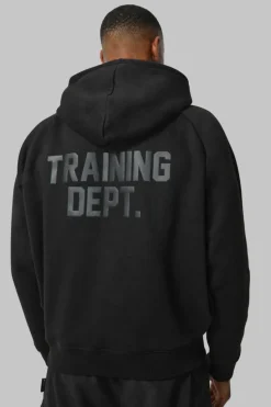 Fashion boohooMAN Man Active Training Dept Boxy Hoodie black