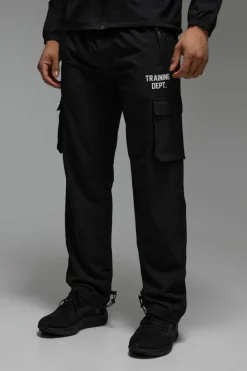 Online boohooMAN Man Active Training Dept. Cargo Trouser black