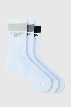 Cheap boohooMAN Man Active Training Dept Cushioned Crew 3 Pack Socks multi