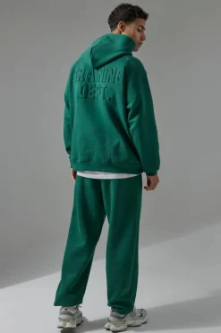 Cheap boohooMAN Man Active Training Dept Embossed Oversized Hoodie green