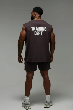 Outlet boohooMAN Man Active Training Dept. 5inch Jersey Shorts dark brown