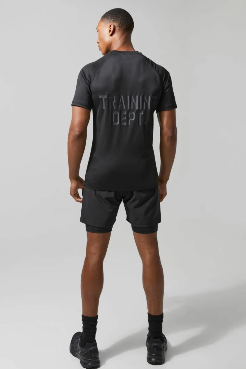 New boohooMAN Man Active Training Dept 5inch 2-in-1 Regular Fit Shorts black