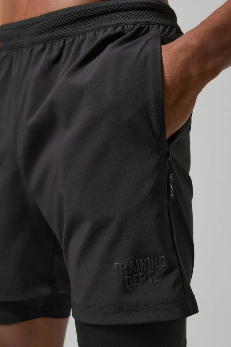 New boohooMAN Man Active Training Dept 5inch 2-in-1 Regular Fit Shorts black