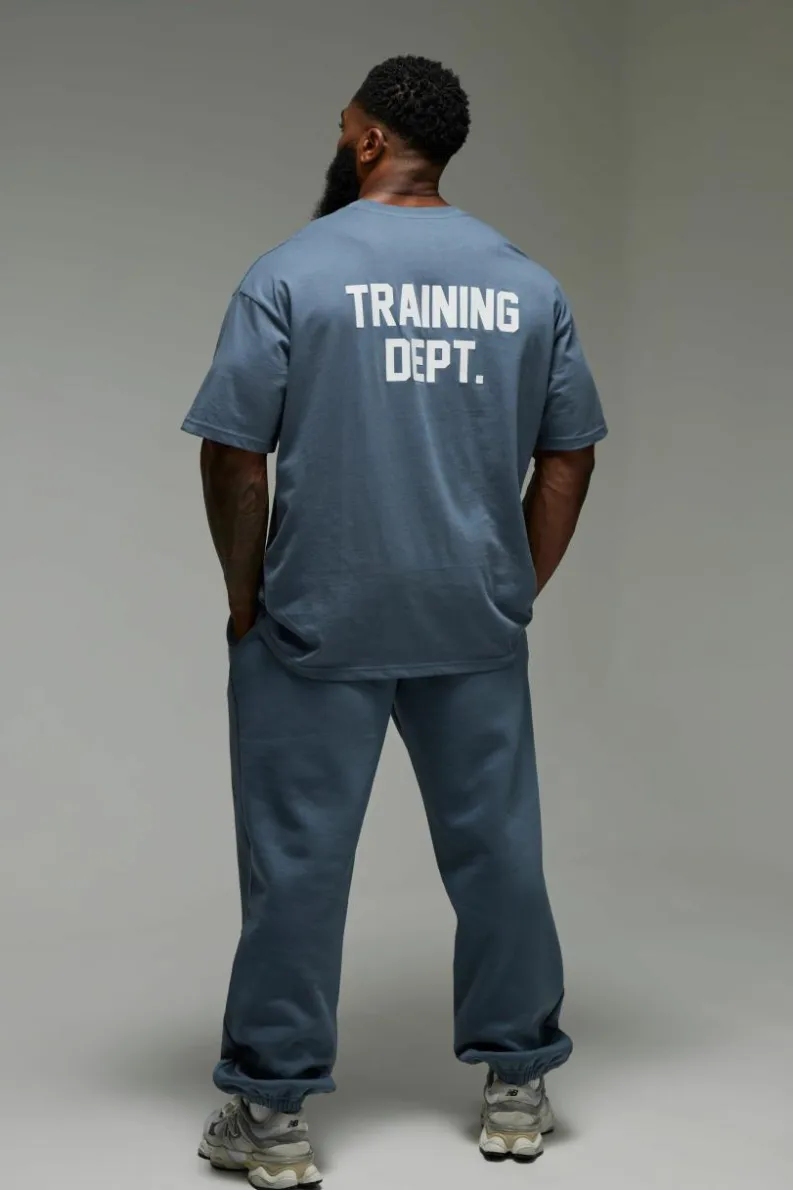 Fashion boohooMAN Man Active Training Dept. Oversized T-shirt blue