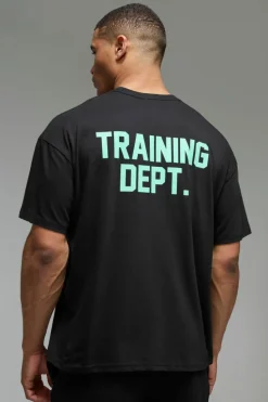 Fashion boohooMAN Man Active Training Dept Oversized T-shirt black