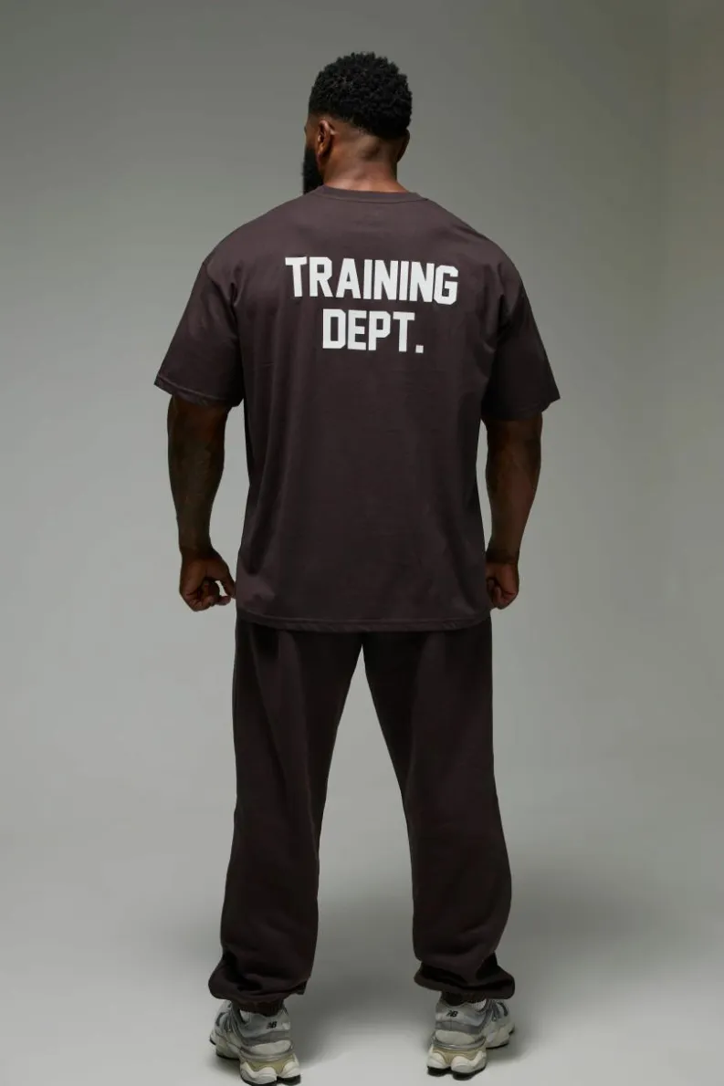 Outlet boohooMAN Man Active Training Dept. Oversized T-shirt dark brown