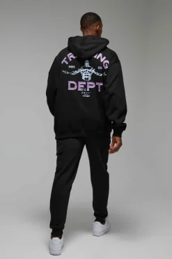 Store boohooMAN Man Active Training Dept Oversized Hoodie black