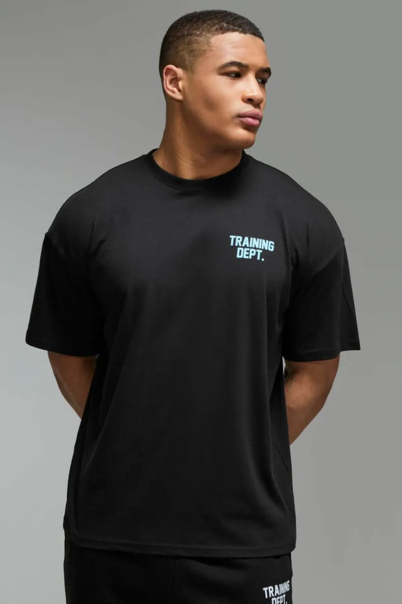 Outlet boohooMAN Man Active Training Dept Oversized T-shirt black