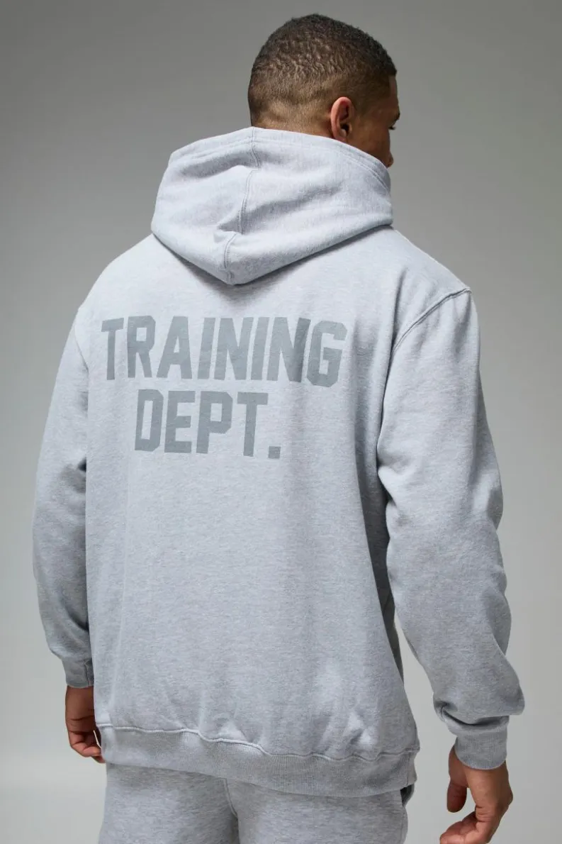Outlet boohooMAN Man Active Training Dept Oversized Hoodie grey marl
