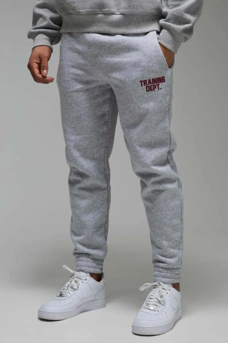 Outlet boohooMAN Man Active Training Dept Regular Fit Joggers grey marl