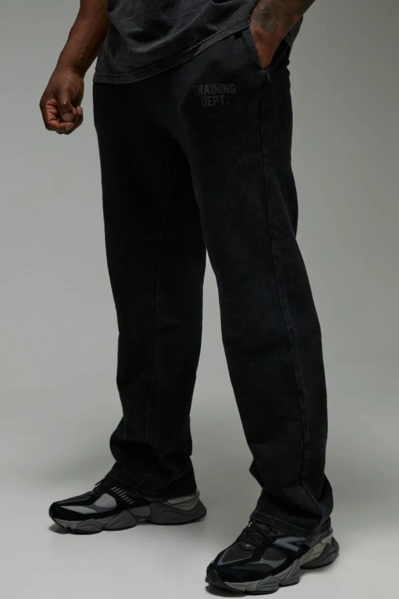 Shop boohooMAN Man Active Training Dept. Relaxed Washed Jogger black