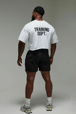 Best Sale boohooMAN Man Active Training Dept Short Cropped Sleeve Sweat grey marl