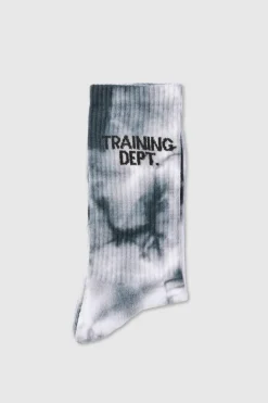 Store boohooMAN Man Active Training Dept Tie-dye Crew Socks black
