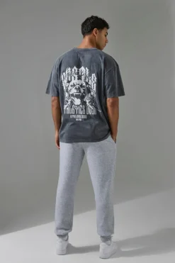 Flash Sale boohooMAN Man Active Washed Graphic Oversized T-shirt black