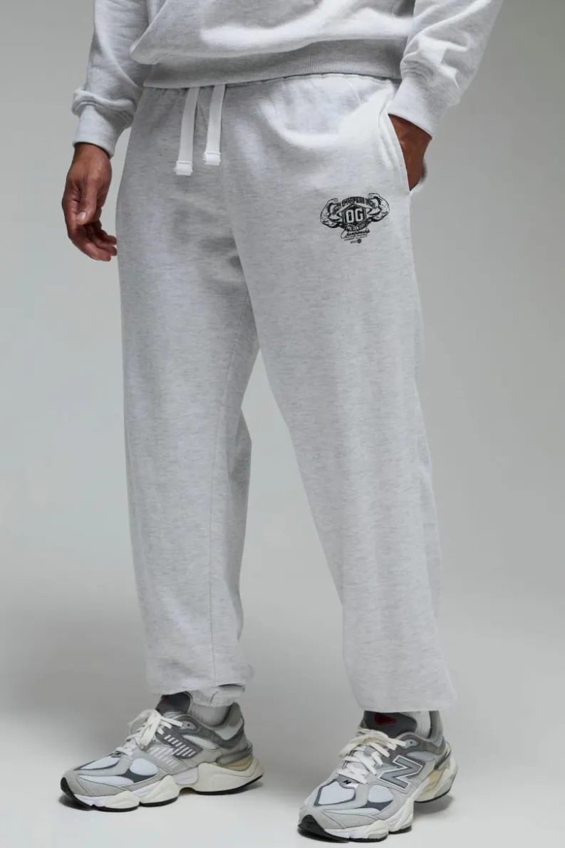 Cheap boohooMAN Man Active X OG Gym Oversized Cuffed Jogger grey marl