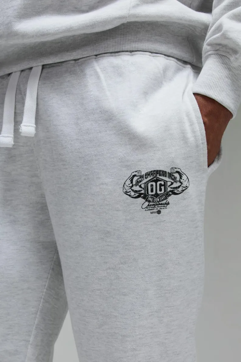 Cheap boohooMAN Man Active X OG Gym Oversized Cuffed Jogger grey marl