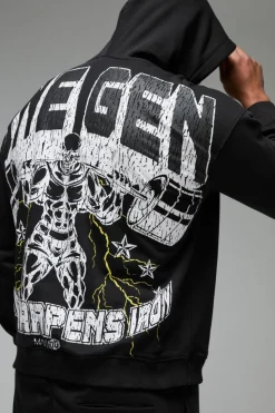 Best boohooMAN Man Active X OG Gym Oversized Hoodie black