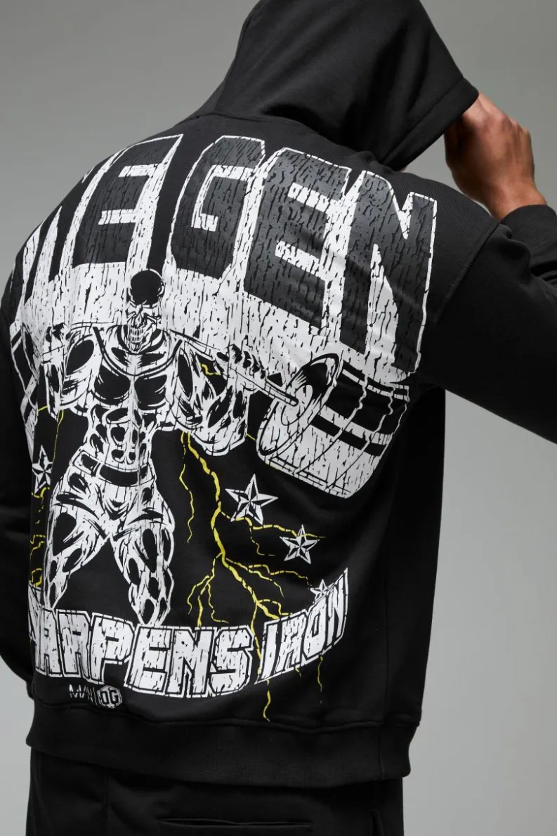 Best boohooMAN Man Active X OG Gym Oversized Hoodie black
