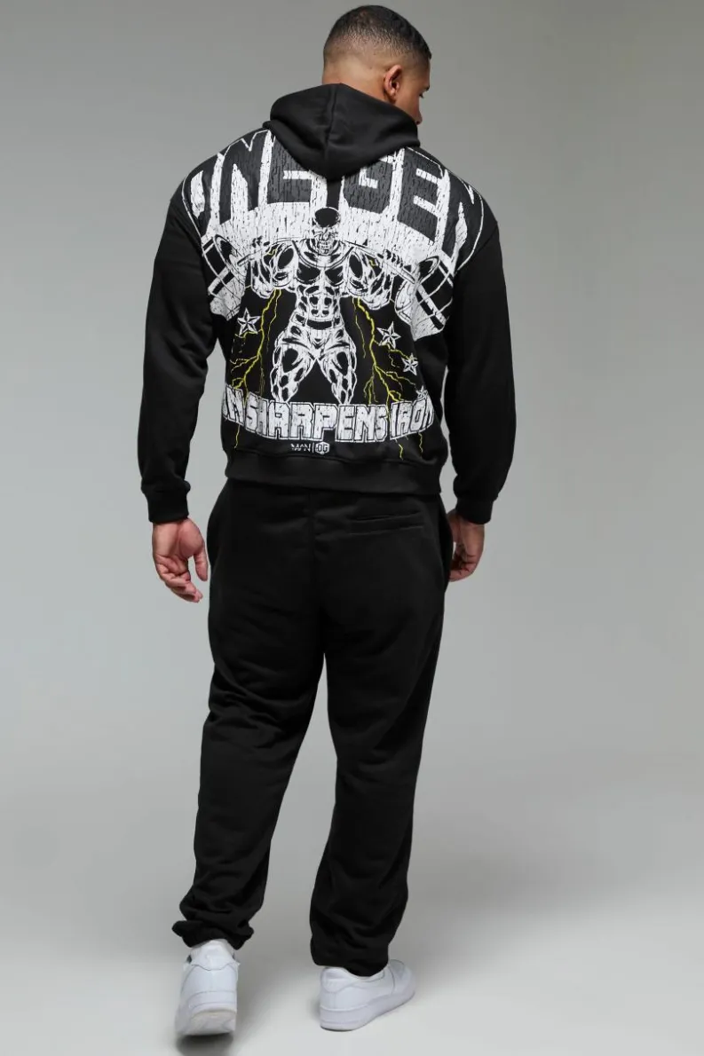 Best boohooMAN Man Active X OG Gym Oversized Hoodie black